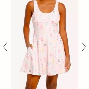 NWOT Hello Kitty SANRIO Girlhoodcore Sweet Ice Cream Tank  Dress w POCKETS Sz S